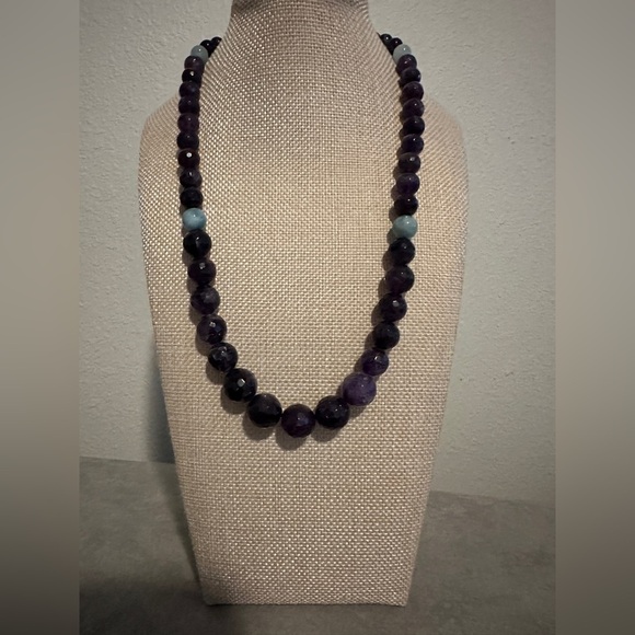 Amethyst & Turquoise bead necklace by Jay King - Picture 4 of 11